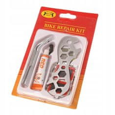 Korbi Komplet za popravilo zračnice – ključ, obliži, lepilo in plastične palice za kolo