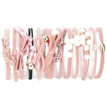 Korbi Komplet 12 okrašenih elastik in sponk za lase – moderen dodatek za deklice