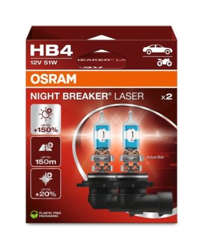Osram HB4 Night Breaker Laser +150% BOX 2 kosa