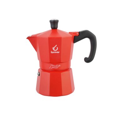 Forever Moka Pots Kafetiera Miss Prestige Rdeča / za 3 skodelice / aluminij / indukcija