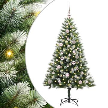 Vidaxl Umetna zložljiva božična jelka s snežno oblogo 150 cm