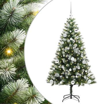 Vidaxl Umetna zložljiva božična jelka s snežno oblogo 150 cm