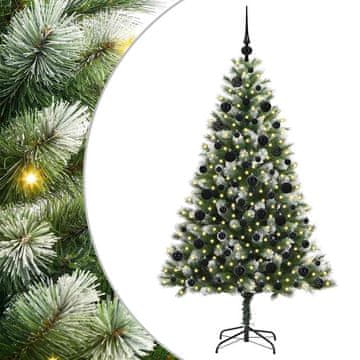 Vidaxl Umetna zložljiva božična jelka s snežno oblogo 180 cm