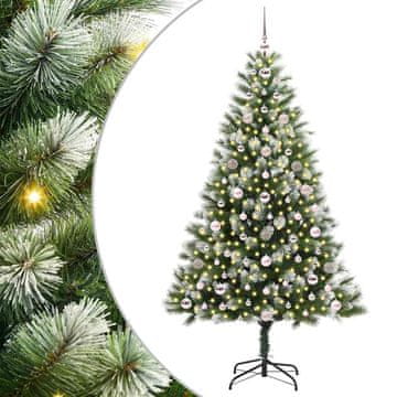 Vidaxl Umetna zložljiva božična jelka s snežno oblogo 180 cm