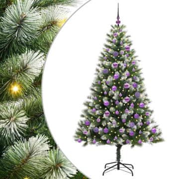 Vidaxl Umetna zložljiva božična jelka s snežno oblogo 180 cm