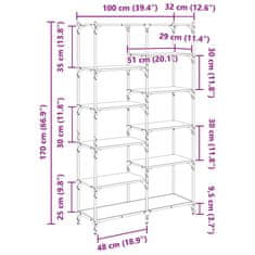 Vidaxl Knjižna polica Črni hrast 100 x 32 x 170 cm Konstruiran les