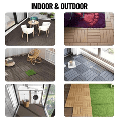 Smania Povezljive PVC plošče z imitacijo lesa – 12x (30x30cm) DeckLock - Siva | Talne ploščice z imitacijo lesa | Klik sistem