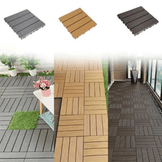 Smania Povezljive PVC plošče z imitacijo lesa – 12x (30x30cm) DeckLock - Siva | Talne ploščice z imitacijo lesa | Klik sistem