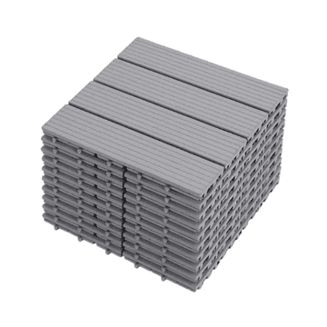 Smania Povezljive PVC plošče z imitacijo lesa – 12x (30x30cm) DeckLock - Siva | Talne ploščice z imitacijo lesa | Klik sistem