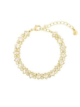 Preciosa Pozlačena zapestnica s prozornim češkim kristalom Preciosa Lunara Spotlight 2578Y00