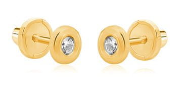 Brilio Drobni uhani iz rumenega zlata s cirkoni 14/122.200/17ZIR