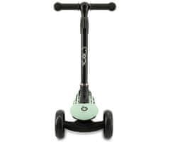 MoMi SAN otroški skiro, zložljiv, 3 kolesa, LED osvetlitev, zeleno-črn