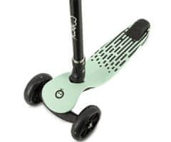 MoMi SAN otroški skiro, zložljiv, 3 kolesa, LED osvetlitev, zeleno-črn