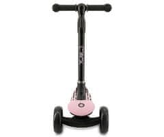 MoMi SAN otroški skiro, zložljiv, 3 kolesa, LED osvetlitev, roza-črn