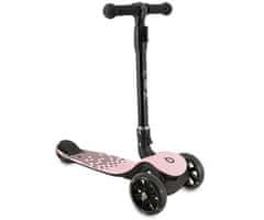 MoMi SAN otroški skiro, zložljiv, 3 kolesa, LED osvetlitev, roza-črn