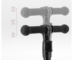 MoMi SAN otroški skiro, zložljiv, 3 kolesa, LED osvetlitev, roza-črn