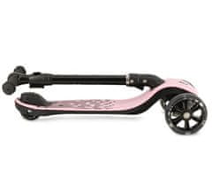 MoMi SAN otroški skiro, zložljiv, 3 kolesa, LED osvetlitev, roza-črn