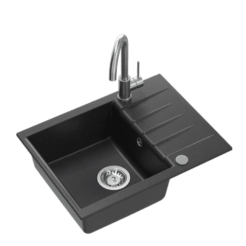 QUADRON Set korita in armature NICK 116 + KATE inox, črn