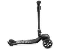 MoMi SAN otroški skiro, zložljiv, 3 kolesa, LED osvetlitev, črn