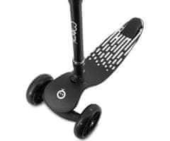 MoMi SAN otroški skiro, zložljiv, 3 kolesa, LED osvetlitev, črn