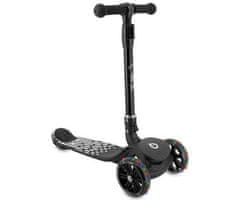 MoMi SAN otroški skiro, zložljiv, 3 kolesa, LED osvetlitev, črn