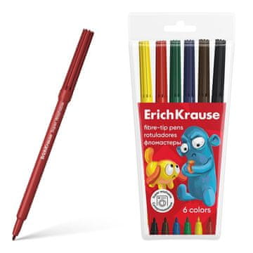 Erich Krause Flomastri z debelo mino, 6 kos