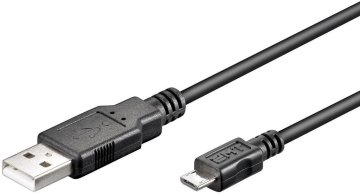 USB A na USB Micro B, ver 2.0, črn, 5m
