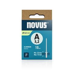 Novus Zakovice tip A 3,2 x 10 mm, aluminij 30 kos