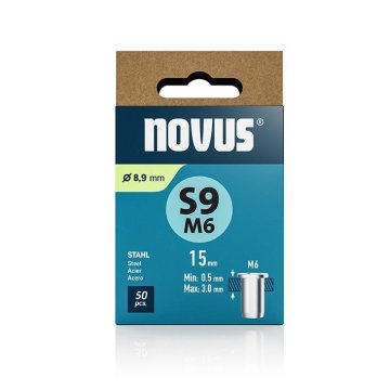 Novus Zakovične matice tip S9 M6 x 15 mm jeklo, 50 kos