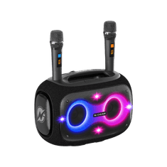 N-Gear NRG 600 karaoke Bluetooth prenosni zvočni sistem z LED osvetlitvijo in 2 mikrofonoma