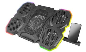 Esperanza  RGB osvetljen podstavek za prenosnike s stojalom za telefon BREVA