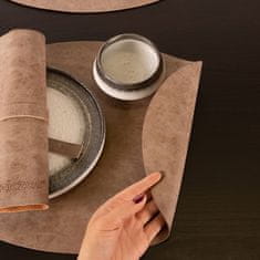 Placemat prtiček Troja Taupe 45x33cm / ovalen / umetno usnje