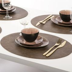 Placemat prtiček Troja Coffee 45x33cm / ovalen / umetno usnje