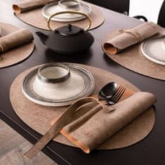 Placemat prtiček Troja Charcoal 45x33cm / ovalen / umetno usnje