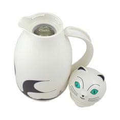 Helios Termo vrč Cat 1L / bel / steklo, plastika