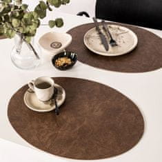 Placemat prtiček Troja Coffee 45x33cm / ovalen / umetno usnje