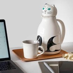 Helios Termo vrč Cat 1L / bel / steklo, plastika