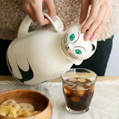 Helios Termo vrč Cat 1L / bel / steklo, plastika