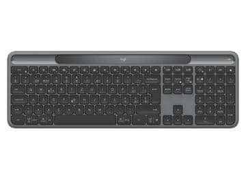 Logitech K980 Signature Slim Solar+ tipkovnica, brezžična, grafitno siva