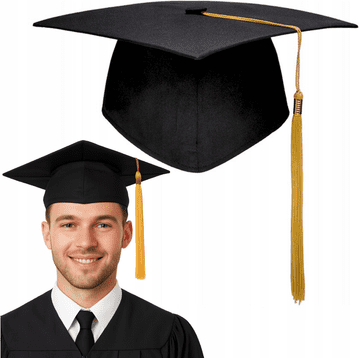 Korbi Črna baretka za diplomante – univerzitetni kostum za zabave in preobleke