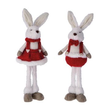 StarDeco Novoletna figura Zajec 15x8xh45cm / več vzorcev / tekstil