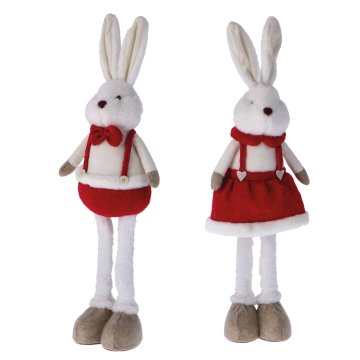 StarDeco Novoletna figura Zajec 20x13xh75cm / več vzorcev / tekstil