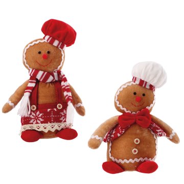 StarDeco Novoletni okrasek medenjak 18x10xh23cm / več vzorcev / testil