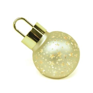 Mhome Steklena krogla z LED lučkami 16x10xh12,5cm / zlata / na baterije / več vzorcev / steklo, pvc