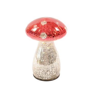 Mhome Novoletna okrasna figura Goba 9xh14,5cm / mušnica / steklo