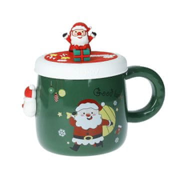 Brandani Lonček s pokrovom in magnetom Christmas 400ml / Božiček / porcelan, silikon