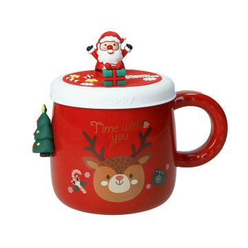 Brandani Lonček s pokrovom in magnetom Christmas 400ml / Jelka / porcelan, silikon
