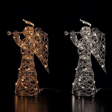 StarDeco Angel h50cm / 50 LED lučk / več barv /kovina, PVC