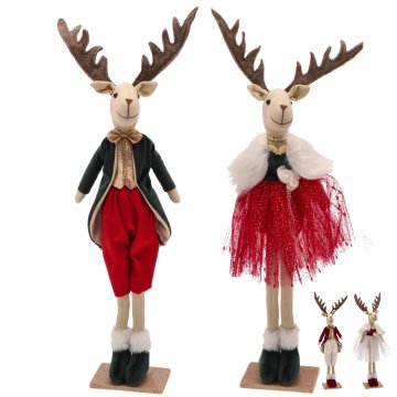StarDeco Novoletna figura Jelen 16x9xh59cm / več vzorcev / tekstil