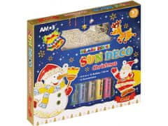 AMOS Božični set barv za vitraž AMOS Glass Deco Sun Deco Christmas, 10x10,5ml + 12 šablon